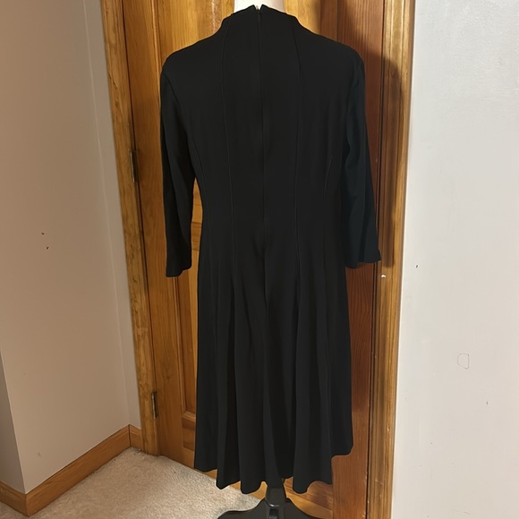 Lafayette 148 Women's Fit and Flare Mock Neck 3/4 Sleeve Dress - Picture 5 of 8